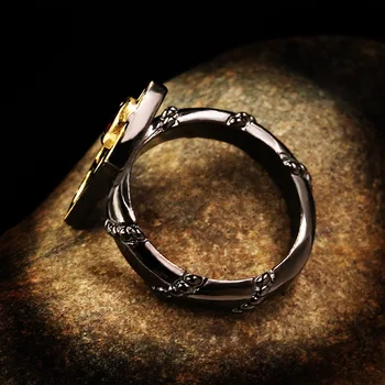 Nové Módne Tvorivé Tlačidlo Pár Prstene, Zlaté Čierna Vintage Štýl Prst Prsteň Veľkoobchod Darček Bague Bijoux