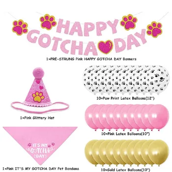 2021 Pet Bandana Banners Set Party Theme Decoration Balloon Dog Birthday Set