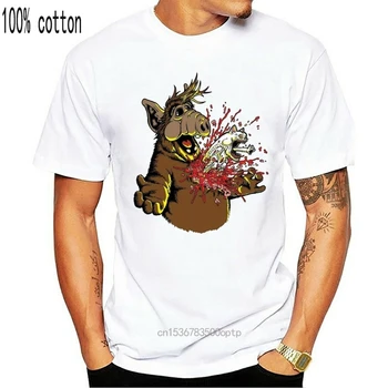 Horor T-Shirt Alf Zábavnej Cudzie Halloween Drmolit Krvi Mačka, Mačky legrační Karikatúra t shirt mužov Unisex Nové Módne tričko Voľné