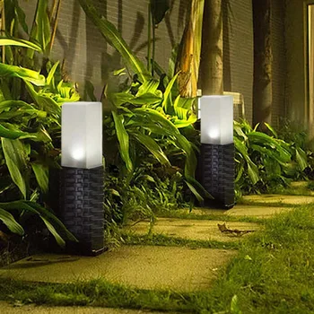 Thrisdar 4PCS LED Vodotesný Solárne Ratan Svetlo Plastový Ratanový Krajiny Trávnik, Záhradné Svetlo Vonkajšie Dekorácie Cesty