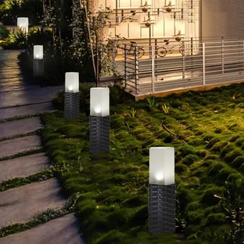 Thrisdar 4PCS LED Vodotesný Solárne Ratan Svetlo Plastový Ratanový Krajiny Trávnik, Záhradné Svetlo Vonkajšie Dekorácie Cesty