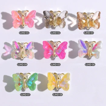1 ks Aurora Manikúra Nechty Butterfly Dekorácie HOBBY Ručné Symfónia Motýle Vzory Nail Art Nástroje Holografické Príslušenstvo