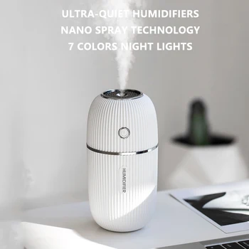 Zvlhčovač vzduchu 300 ML Ultrazvukové USB Éterické Oleje Difúzor Nano Hmly Maker Farebné LED Lampa Humificador pre Domáce Auto Spálne