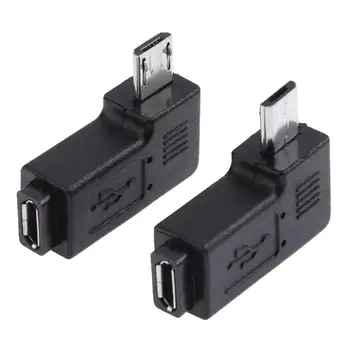 2 ks 90 Stupeň Micro USB Female to Male Micro USB Adaptér Konektor Vľavo + Vpravo Verzia pre PC Počítač Telefóny