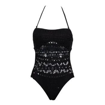 Vintage Jednodielne Plavky Čipky Duté Z Plavky Ženy 2021 Nové Čierne Plavky Vysoký Strih Plaviek Plaviek 0401