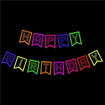 HGHO 54Pcs Svadobné Party Svietiť v Tme Neon Pásky Narodeninovej Party Visí Dekor Fluorescenčné Papier String Visí Prívesky