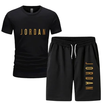 2 sady pánske T-shirt šortky v lete-krátke rukávy nohavice tenké nohavice, športové oblečenie, pánske basketbal košele