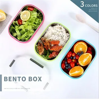 Z nehrdzavejúcej Ocele Nepresakuje Lunch Box, Izolované Bento Box Potravín Kontajner s Izolovaným Obed Taška Dospelých, Deti , Muži, Ženy
