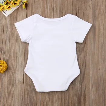 Novorodenca Dieťa, chlapčeka Dievčatá Módne Oblečenie LÁSKA MOJA TETA Biela Romper Sunsuit Príčinné Bavlnené Oblečenie Nastaviť Tepláková súprava