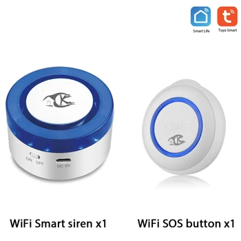 TUYA WIFI SOS Tlačidlo Smart Bezdrôtový Senzor, Alarm Starších Alarm Nepremokavé Núdzovej Pomoci Budík Prepnúť Pracovať S Tuya Smart Home