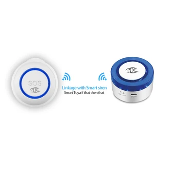 TUYA WIFI SOS Tlačidlo Smart Bezdrôtový Senzor, Alarm Starších Alarm Nepremokavé Núdzovej Pomoci Budík Prepnúť Pracovať S Tuya Smart Home