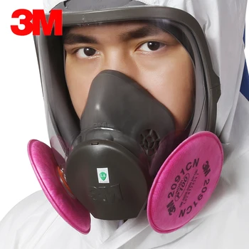 3M 6800 Maľovanie Striekaním Respirátor Plynová Maska, Veľké Priemysel Chemcial Plnú Tvár Plynová Maska, Stredný Filter P100 2091 Sklenené Vlákna,