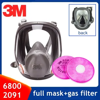3M 6800 Maľovanie Striekaním Respirátor Plynová Maska, Veľké Priemysel Chemcial Plnú Tvár Plynová Maska, Stredný Filter P100 2091 Sklenené Vlákna,