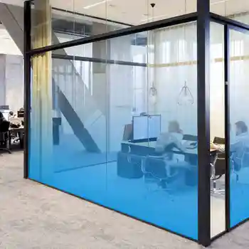 Farba gradient transparentné sklo film sklenené dvere office elektrostatické matné vzdelávacie inštitúcie atmosféru nálepky