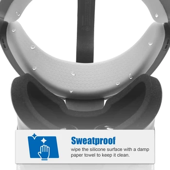 Kvalita VR Sweatproof Predné Pena Zadné Peny, Silikónové Krytie Nastaviť pre Oculus Rift S Vodotesný, Anti-Špinavé Náhradné Podložky