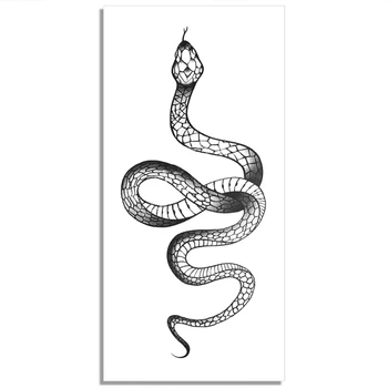 1pcs Veľké Veľkosti Ramena Dočasné Tetovanie Nálepky Black Snake pre Ženy, Mužov Telo Pás Dlhotrvajúci Nepremokavé Tmavé Had Tetovanie