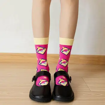 Kórejský street fashion Harajuku žena ponožky cartoon zvierat cherry chryzantéma jahoda avokádo ponožky sladké roztomilý dievča ponožky
