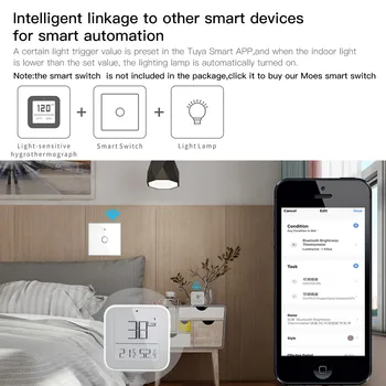 Smart ZigBee Bluetooth Oka Jas Teplomer Svetlo, Teplota, Vlhkosť Detektor Senzor Tuya Smart App Alexa Ovládanie