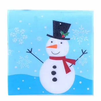 33*33 cm 20pcs/veľa Decoupage Servilletas Tabuľka Papierové Obrúsky Festival Vianočné Snehuliak Vytlačené Obrúsky Snowflake Modrá Tkaniva