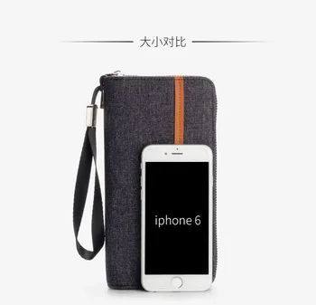 Nový dizajnérsky plátno muž peňaženka Značky pánske peňaženky dlho spojka karty kabelku pre male móda telefón taška s mince vrecku