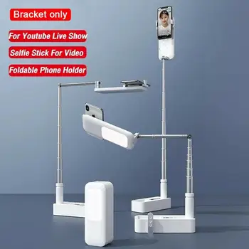LED Video Skladacia Konzola Držiaka Telefónu Klip Na Youtube Selfie Vlog Stick Pre IOS Telefóny aktívne Bezdrôtové pripojenie Bluetooth Andriod Q6P8