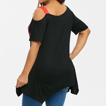 Topy vysoko kvalitné Ženy Plus Veľkosť Lásky Tlač Tričko Krátky Rukáv Bežné t-Shirt letné topy pre ženy 2020