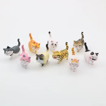9pcs/Set Anime Krásny Simulačné Bell Mačky 4cm PVC Zvierat Akcie Obrázok Dekorácie, Hračky Zberateľskú Modelu Deti Hračky Darček