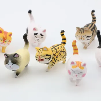 9pcs/Set Anime Krásny Simulačné Bell Mačky 4cm PVC Zvierat Akcie Obrázok Dekorácie, Hračky Zberateľskú Modelu Deti Hračky Darček