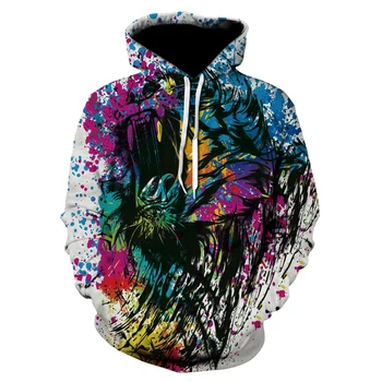 Čierna tlač mikina s kapucňou pre mužov a ženy bežné farba sprej maľované s kapucňou, ulice, hip hop mikina harajuku hoodie