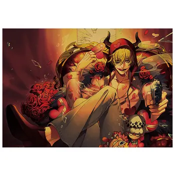 AIMEER Jeden Kus Anime Charakter Corazon Retro Kraft Papier Plagát, Bar, Kaviareň Domáce Dekorácie Maľovanie 50.5*35 cm