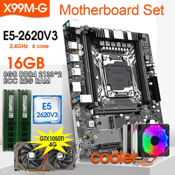 X99 Doska s LGA2011-3 Intel XEON E5 2620 V3 CPU 2*8G DDR4 RECC pamäť GTX1050TI 4GB, grafická karta a CHLADNEJŠIE combo
