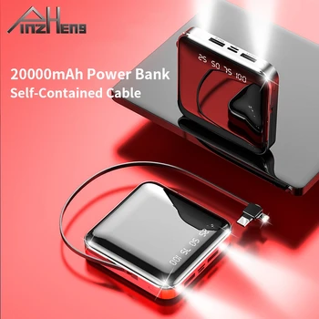 PINZHENG 20000mAh Moc Banka Pre iPhone Xiao Power Bank Digitálny Displej Prenosné Nabíjačky, Batérie, USB Mini Powerbank Poverbank