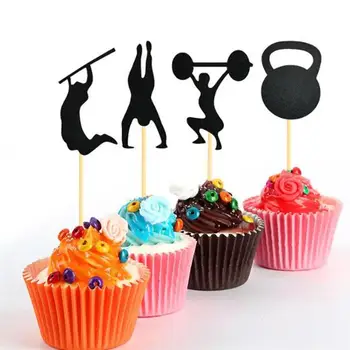 Telocvičňa Tému Cake Decor Tvorivé Fuuny Zaujímavé Cupcake Ozdobu Strana navrhne Tortu Mulčovače pre Fitness Party Krytý Domov