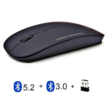 3 Režim 2,4 Ghz Bezdrôtové + Bluetooth 2 V 1 Cordless Mouse 1600 DPI Ultra-tenký Ergonomický Prenosné Optické Myši Počítača PC
