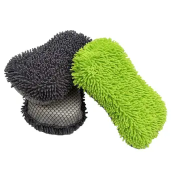 Veľké Absorpčné Umývanie Áut, Čistenie Hubky Blok Premium Ženilkové Mikrovlákna Umývanie Mitt -Umyť Špongiou - Umývanie Rukavice J60F
