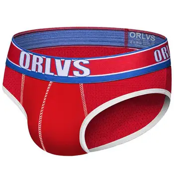 Pánská bielizeň ORLVS low-pás priedušná pánske spodné prádlo oka bezšvové nohavičky U vypuklé vrecku v spodnej časti nohavice