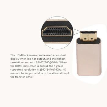 HDMI Obrazovky Uzamknutia Signál Držiteľ KVM ako hdmi2.0 Virtuálny Adaptér EDID DDC Figuríny Konektor HDMI Displej Emulátor Až 3840X2160