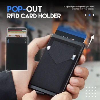 Sueea® Pop-Up Id RFID Karty Muž Peňaženky Mini Balík Hliníka, Kovu Ochranný Výstroj Úložný Vak Smart Quick Release Ženy Peňaženky