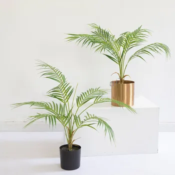 Umelé Rastliny Zelené Palmové Listy Monstera Domov, Záhrady, Obývacia Izba, Spálňa, Balkón Dekorácie Tropické Plastové Falošné Rastlín