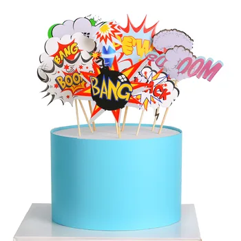 9pcs Cartoon Zákaz Rocket Happy Birthday Cake Vňaťou Roztomilý Povrch Vňaťou pre Chlapca Narodeninovú oslavu Dezert Cupcake Dekor Dodávky