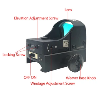 DOTER Mirco Red Dot Sight Taktické Mini Kompaktná Holografické Reflex Optika Collimator Pohľad Puška Rozsahy Pre Airsoft Pištoľ