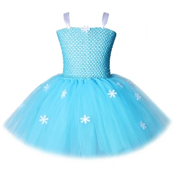 Princezná Elsa Tutu Šaty pre Dievčatá Carnaval Kostýmy Deti Snehová Kráľovná elza súbory na Maškarný Tutu Šaty s Snowflake Deti Narodeninovej Party