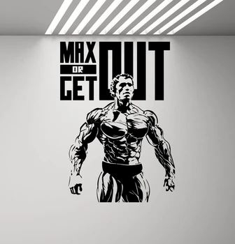 Arnold Schwarzenegger Crossfit Fitness Klub Vinyl Na Stenu-Nálepky Činku Cvičenie Svalov Fitness Fan Art Deco Tapety Odtlačkový Darček
