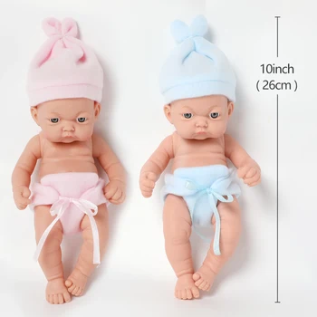 10 inch bebes Reborn Bábiky 26 CM celého tela nepremokavé Realistické premie novorodenca Bábika silikónové Boneca kúpeľ pre deti hračky
