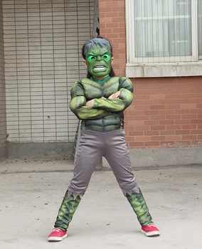 Halloween Deti Na Vianoce, Narodeninové Darčeky Hulk-Chlapec Cosplay Svalov Kostýmy Vrátane Masky Detí Kombinézach Šaty