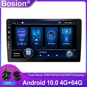 Bosion IPS DSP Auto Rádio Stereo GPS Navi Audio Video Prehrávač Rýchle spustenie Android 10.0 Wifi, BT AHD AMP OBD DAB+ SWC 4GB+64 GB BT 5.0