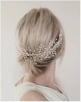 2020 Nový Luxusný Nevesta Vlasy Príslušenstvo Ručné Pearl Svadobné Vlasy, Šperky Strany Pom Svadobné Hviezdna Vlasy Hrebeňom Pearl Tiara