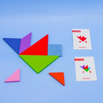 Tangram Drevené 3D Puzzle Vzdelávacie Hračky pre Deti, Detské Vzdelávacie Hračka pre Deti Interaktívne Hry