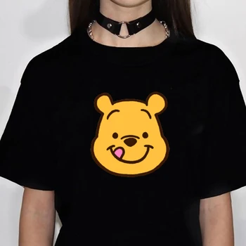 Disney Kawaii Medvedík Pú Unisex Letné Tričko Roztomilé Anime Medveď Funny T-shirt kórejský Štýl Bežné Tričko Grafický Hornej Tees
