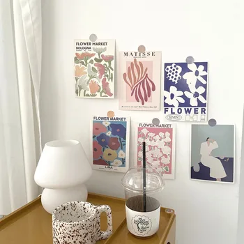 Nordic Iny Roztomilý Liek Dekoratívne Obrázky Pohľadnice Abstraktné Umenie, maľovanie plagátu Karty Home Decor Pozadí Stene Nálepku 6 Listov